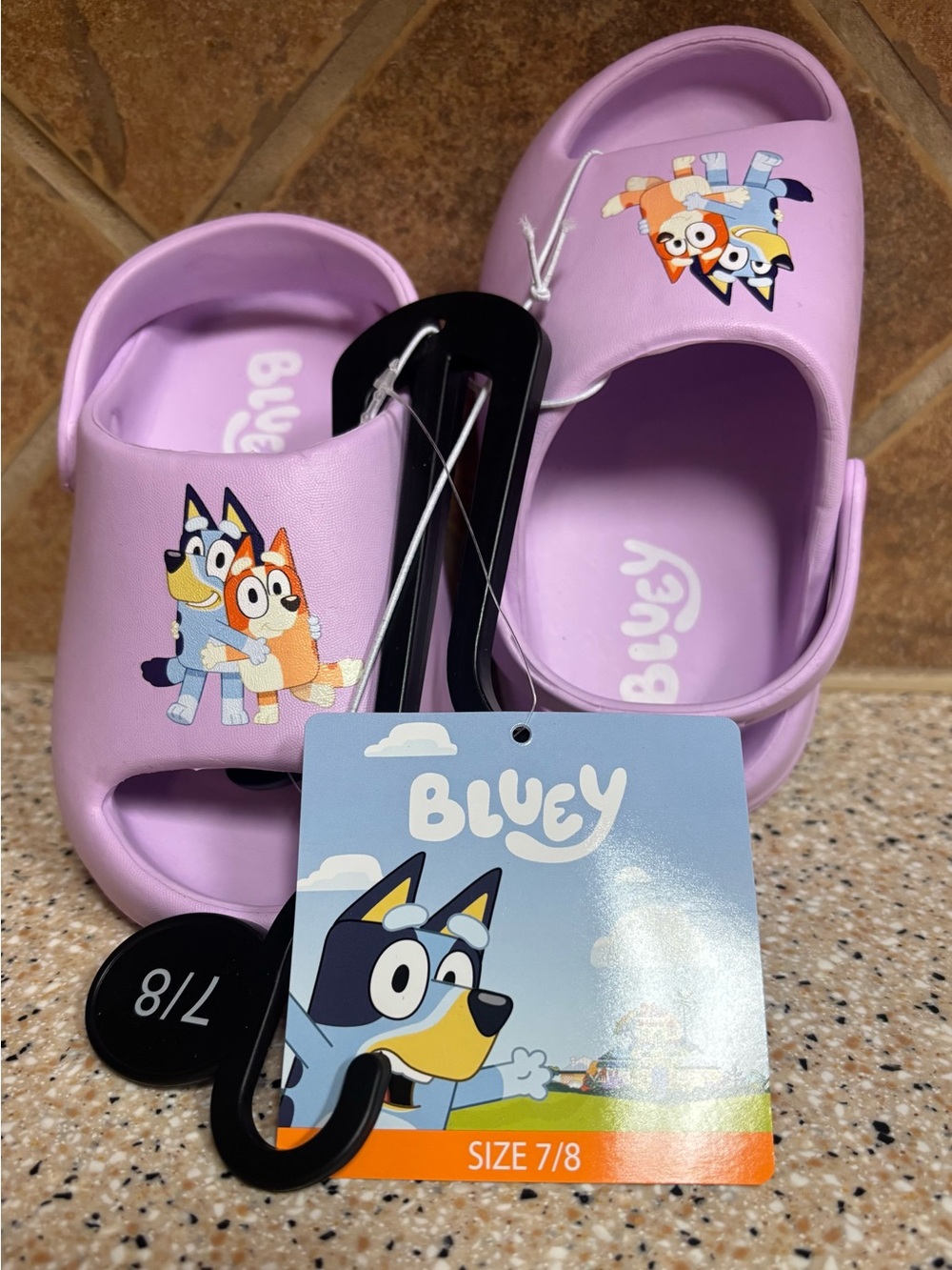 Kids' Lilac Slide Sandals - Size 7/8